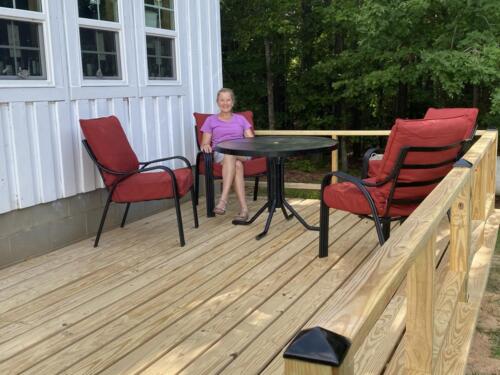 Joanne's New Deck Adjacent to Her Bee and Craft Shop